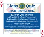 Lions Quiz 2023 Winners
