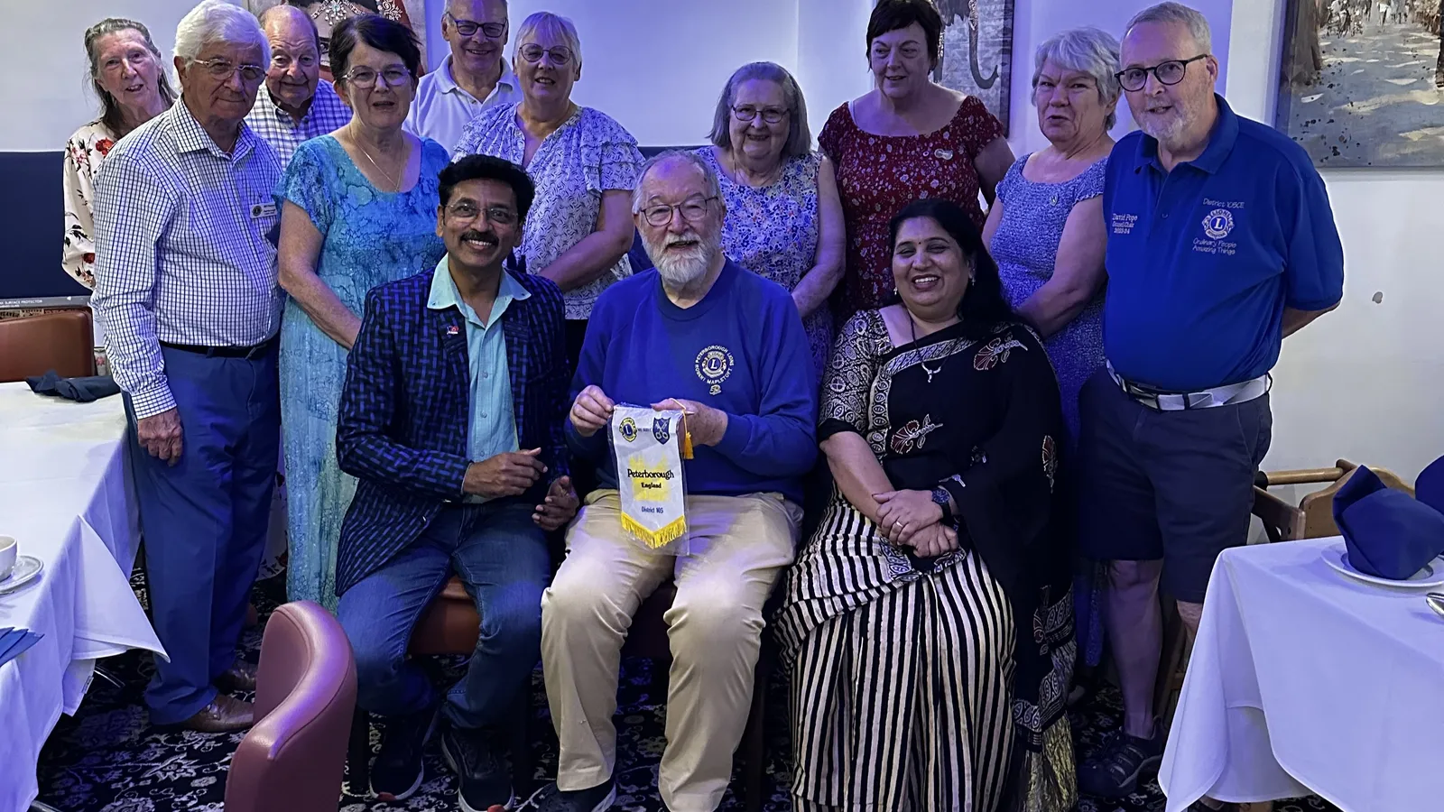 Peterborough Lions with visiting Lions and hosts at Maharani’s Hampton